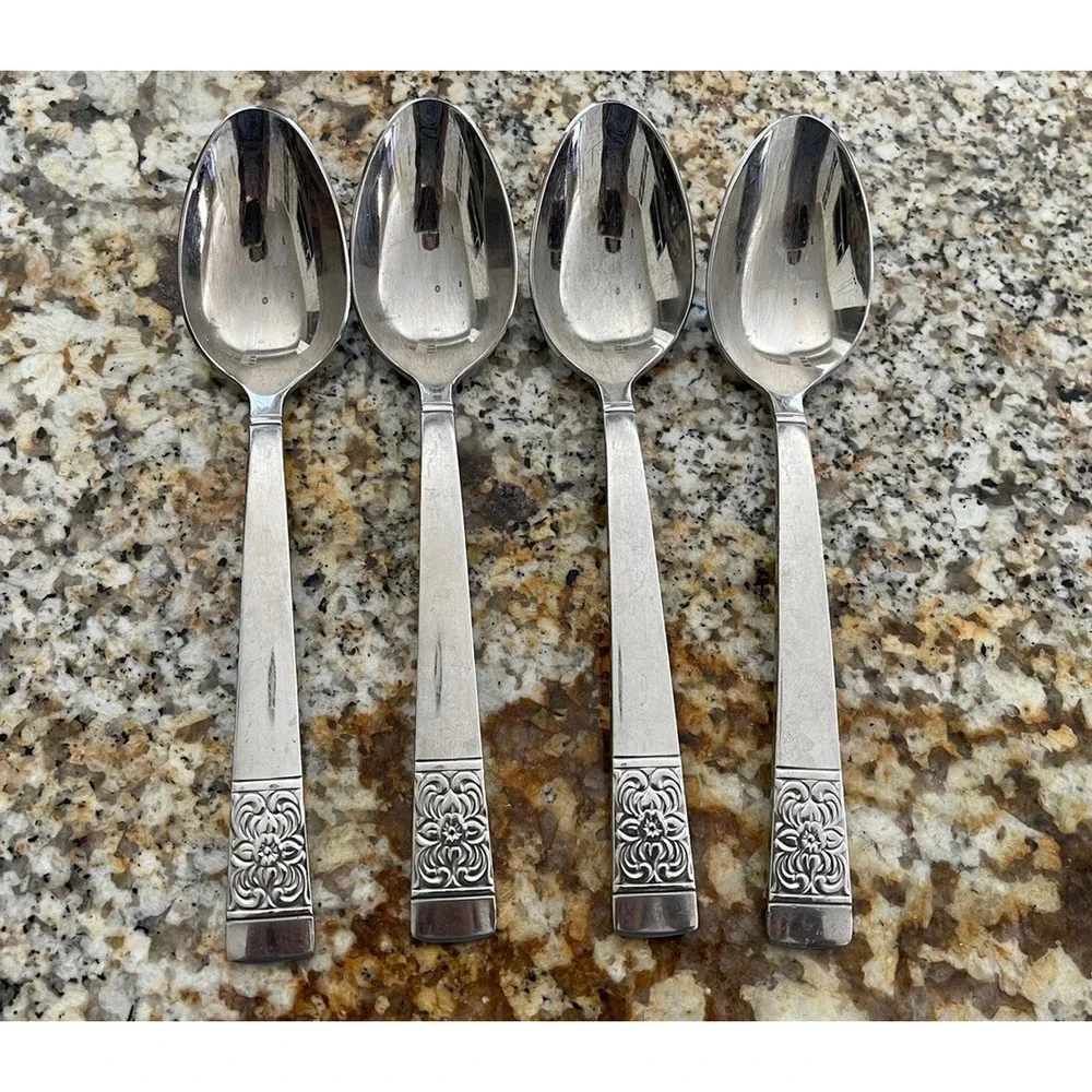 4 Reed & Barton 18/10 Stainless Table Spoon 7in.